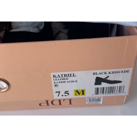 L’Amour Des Pieds Katriel Mary Jane Black Suede Women Block Heel Pumps Size 7.5 - Picture 10 of 12